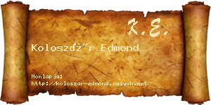 Koloszár Edmond névjegykártya
